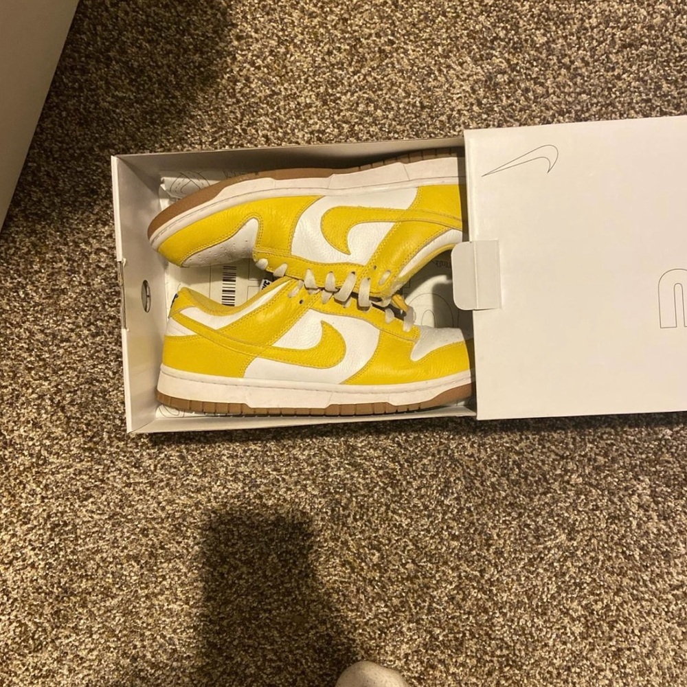 Nike dunk low custom yellow and white